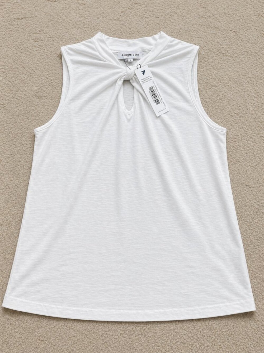 Amour Vert Victoria Reverie Slub Top: White